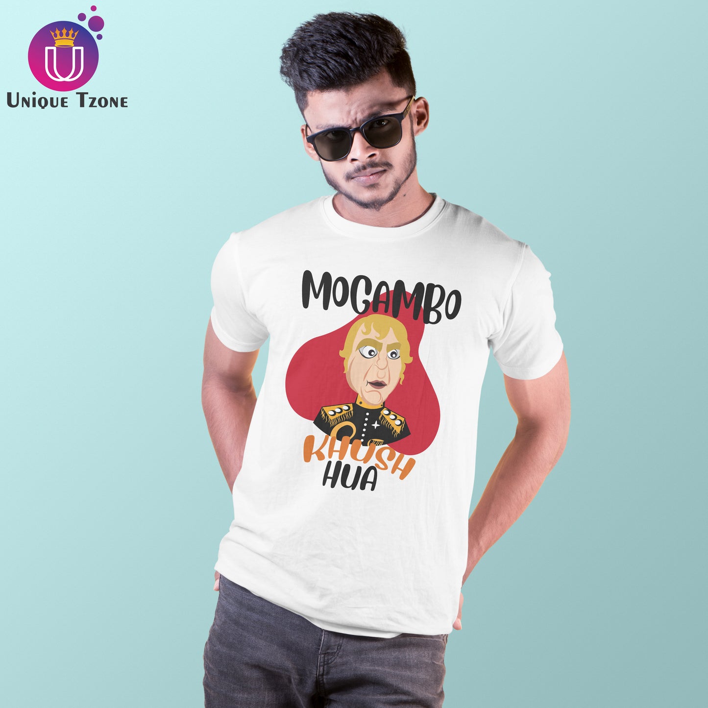 Mogambo Kush Hua Round Neck Half Sleeve Cotton T-shirt