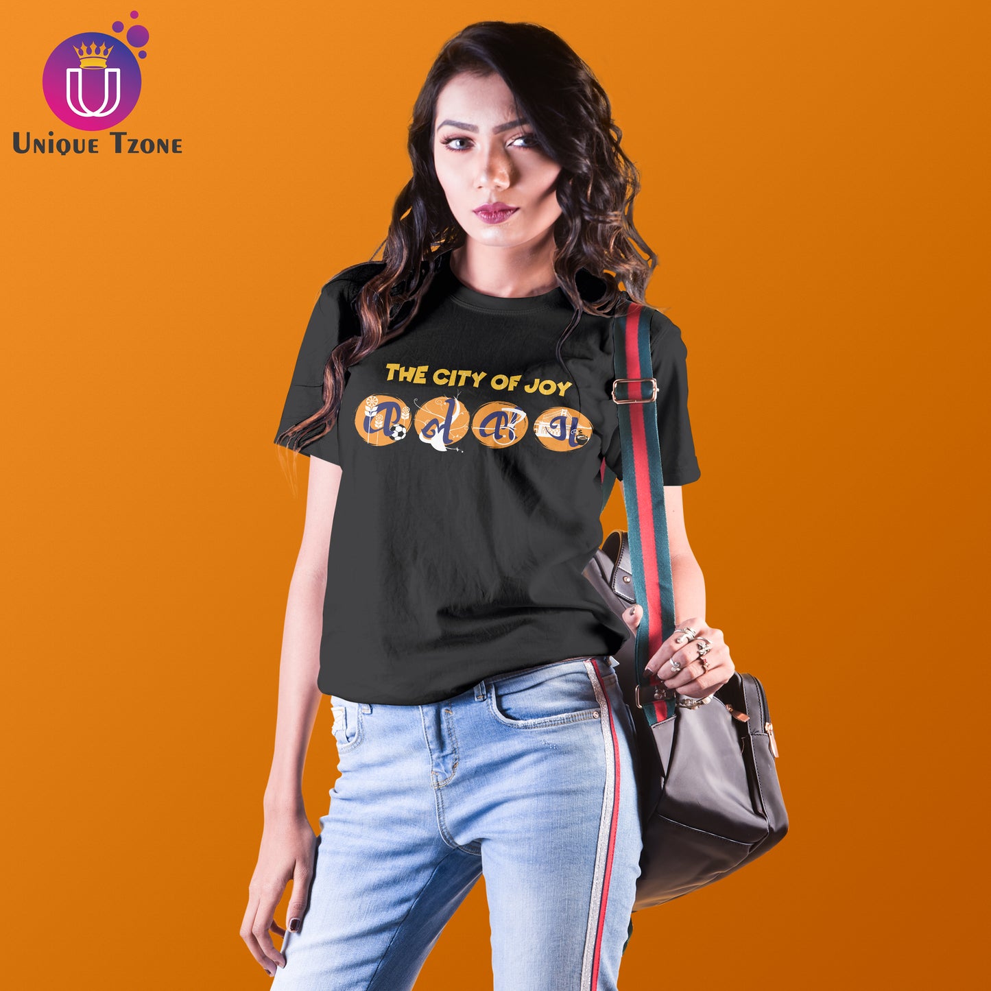 The City of Joy Bengali Graphics Cotton Round Neck Tshirt