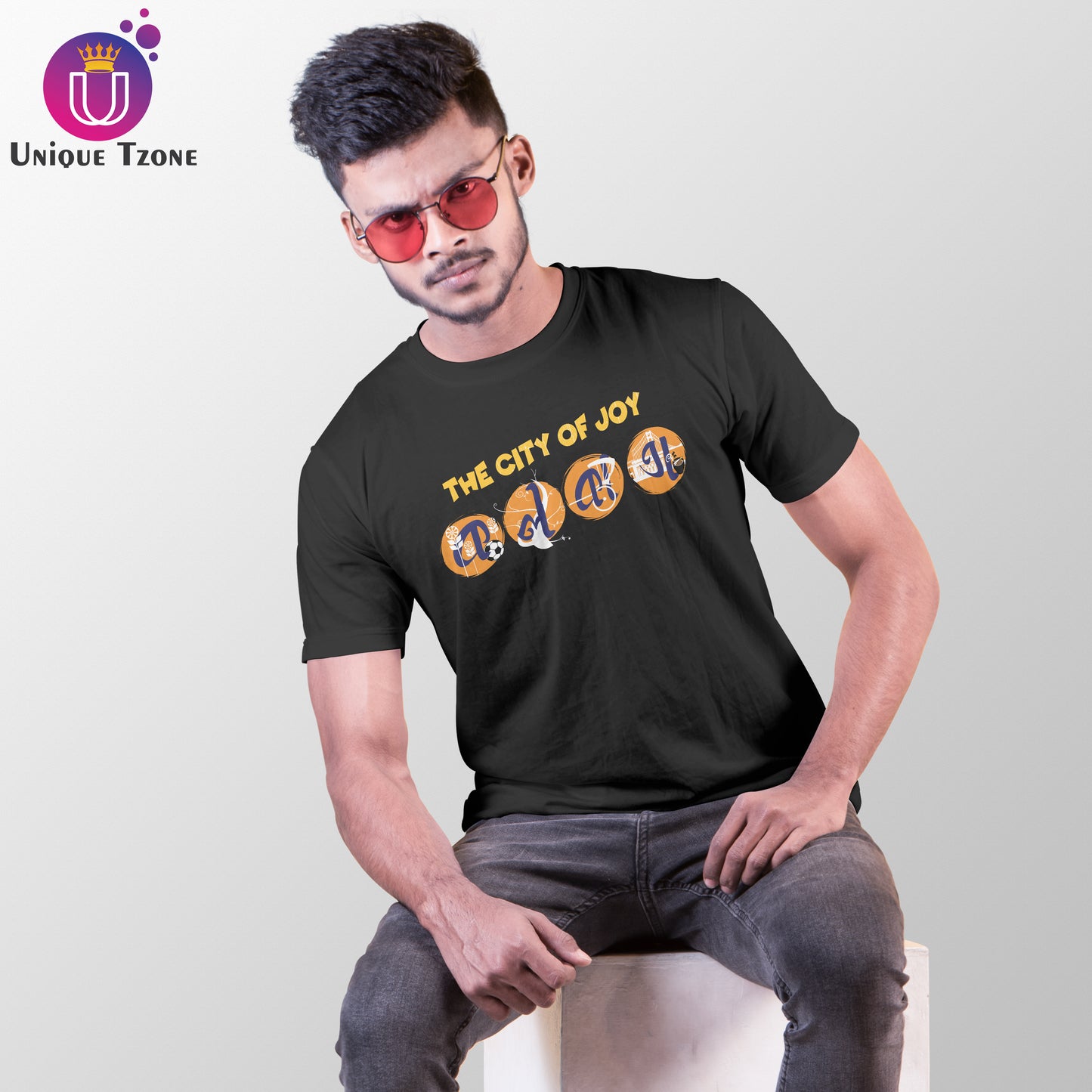 The City of Joy Bengali Graphics Cotton Round Neck Tshirt