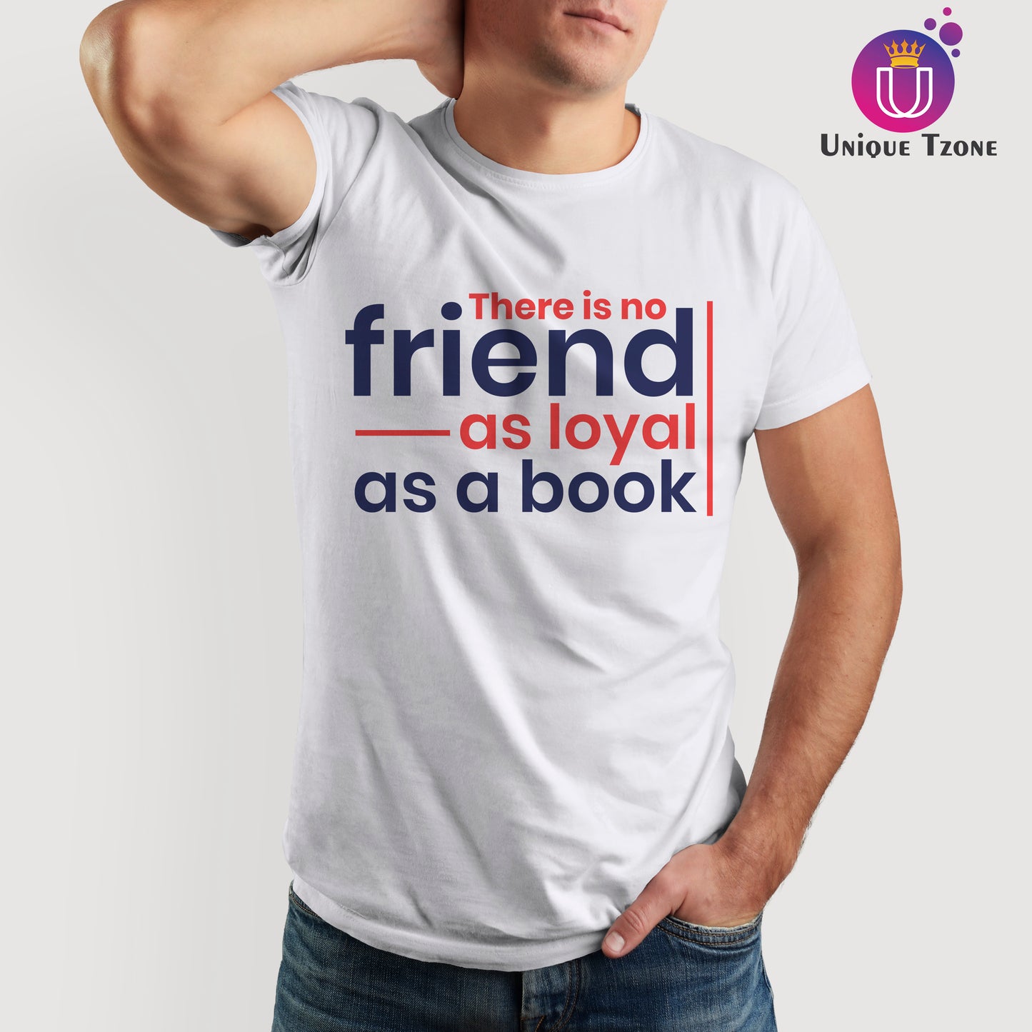 There Is No Friend As Loyal As A Book Round Neck Cotton Half Sleeve T-shirt
