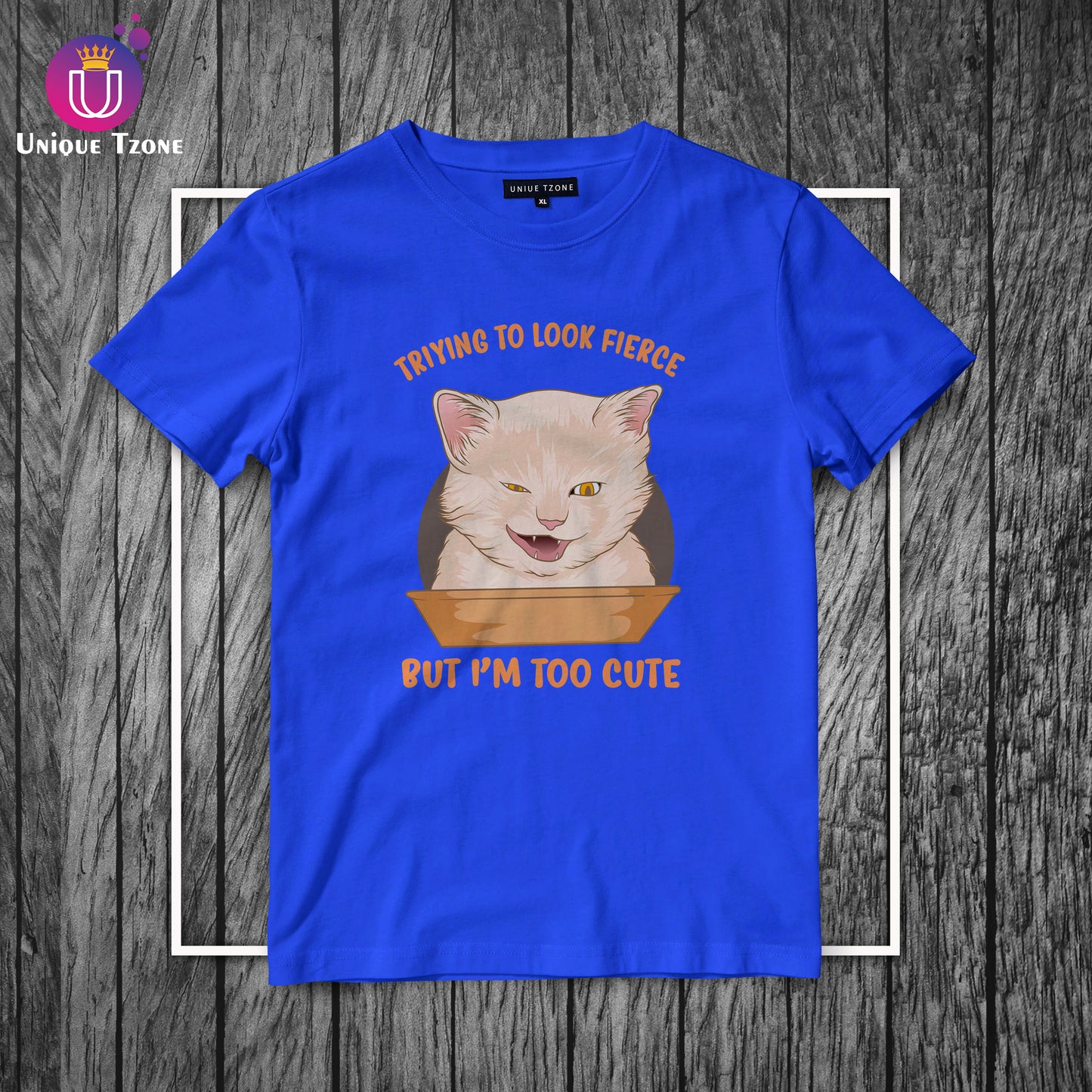Trying To Look Round Neck Half Sleeve Cotton T-shirt