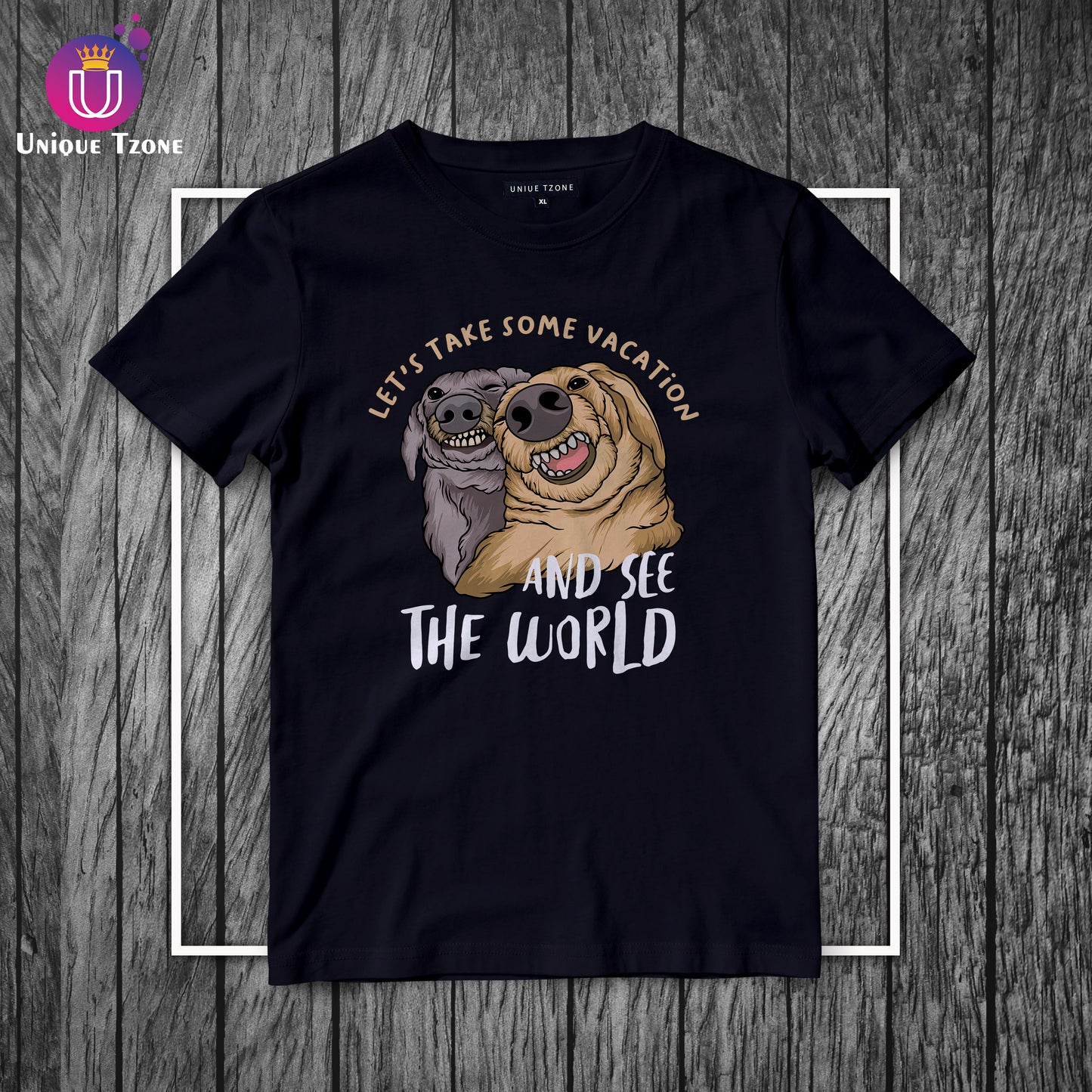 Let's Take Some Vacation Round Neck Half Sleeve Cotton T-shirt
