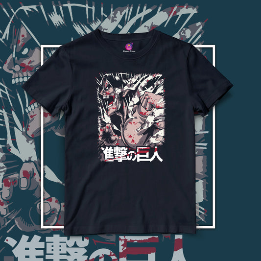 Anime Graphics Attack Of The Titan Half Sleeve Round Neck Unisex Tshirt