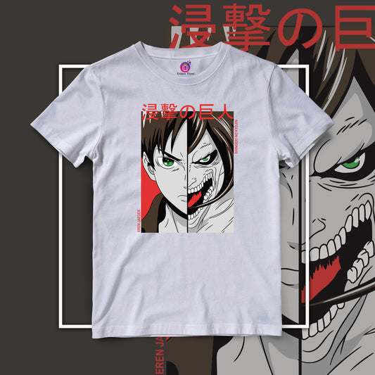 Titan Vs Eren Jaegar Attack Of The Titans Half Sleeve Anime Graphics Unisex Tshirt