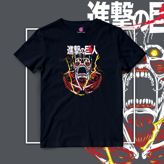 Titans Power Attack Of The Titan Half Sleeve Unisex Round Neck Anime Tshirt