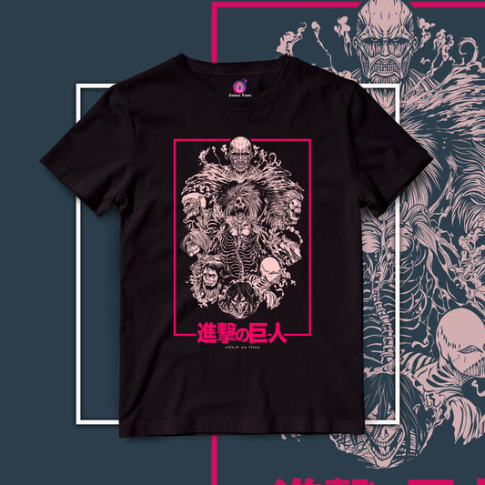 Attack On Titan Premium Anime Graphics Half Sleeve Round Neck Unisex Cotton Tshirt