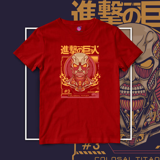 Colosal Titan Attack of The Titans Half Sleeve Unisex Anime Graphics Tshirt