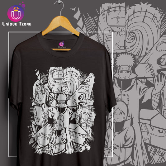 Akatusi Anime Graphics Round Neck Half Sleeve Unisex Cotton Tshirt
