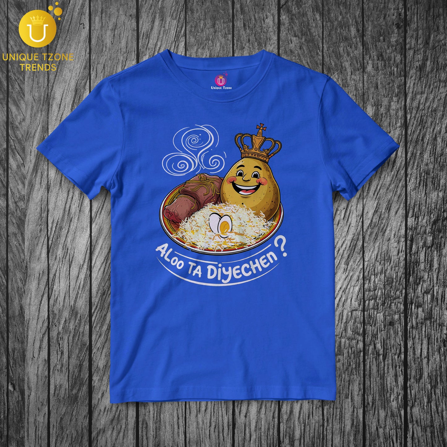 Aloo Ta Diyechen Bengali Graphics Half Sleeve Round Neck Unisex Pure Cotton Tshirt
