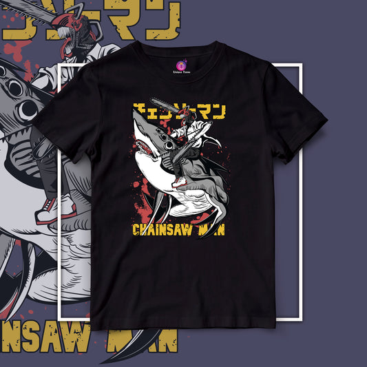 Chainsaw Man Final Cut Anime Graphics Round Neck Half Sleeve Unisex Cotton Tshirt