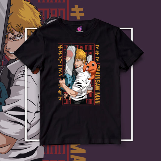 Denji The Chainsaw Man Half Sleeve Round Neck Unisex Anime Tshirt