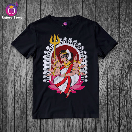 Devi Uma Premium Graphics Round Neck Half Sleeve Unisex Cotton Tshirt