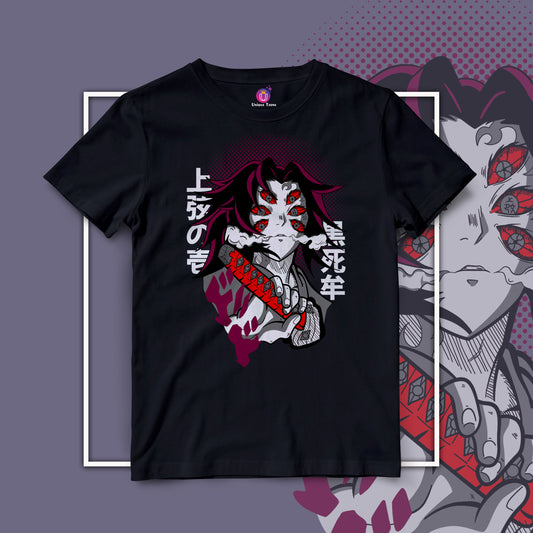 Upper Ranked Demon Kokushibo Kimtsu No Yaiba Half Sleeve Round Neck Unisex Anime Tshirt