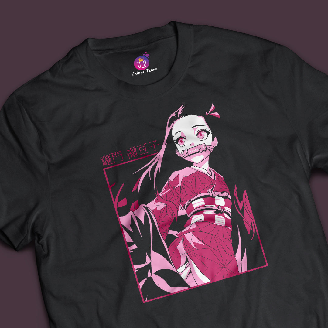 Strongest Cute Demon Nezuko Demon Slayer Anime Graphics Half Sleeve Round Neck Unisex Tshirt