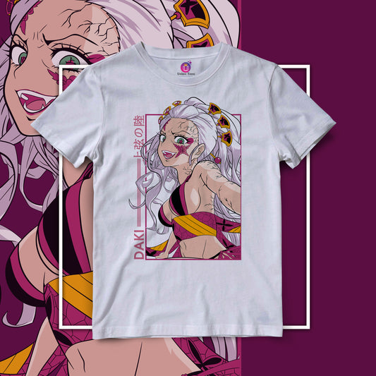 Daki The Demon Half Sleeve Unisex Demon Slayer Anime Graphics Tshirt
