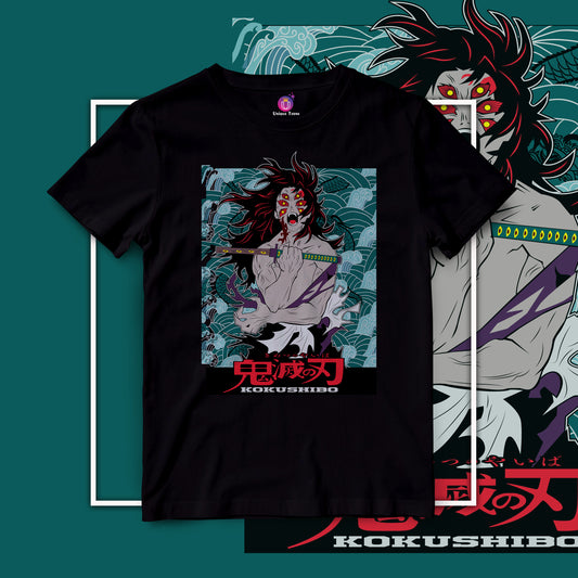 Kokushibo Demon Slayer Half Sleeve Round Neck Unisex Anime Tshirt