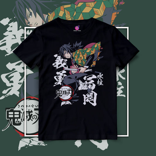 Giyu Tomioka Demon Slayer Half Sleeve Unisex Round Neck Anime Tshirt
