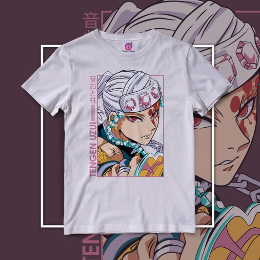 Tenjen Uzui The Demon Hunter Half Sleeve Unisex Round Neck Demon Slayer Anime Graphics Tshirt