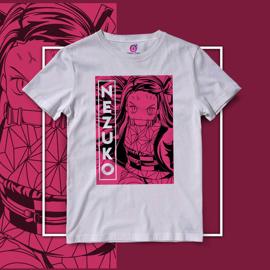 Nezuko Kamado Kimetsu No Yaiba Anime Graphics Half Sleeve Unisex Round Neck Cotton Tshirt