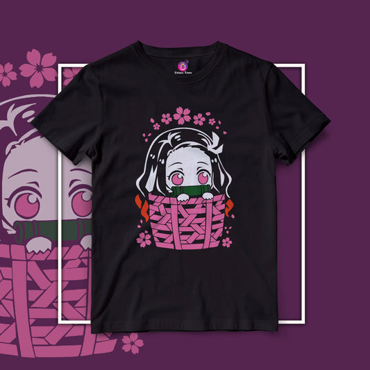 Cutest Demon Nezuko Demon Slayer Half Sleeve Round Neck Unisex Cotton Tshirt