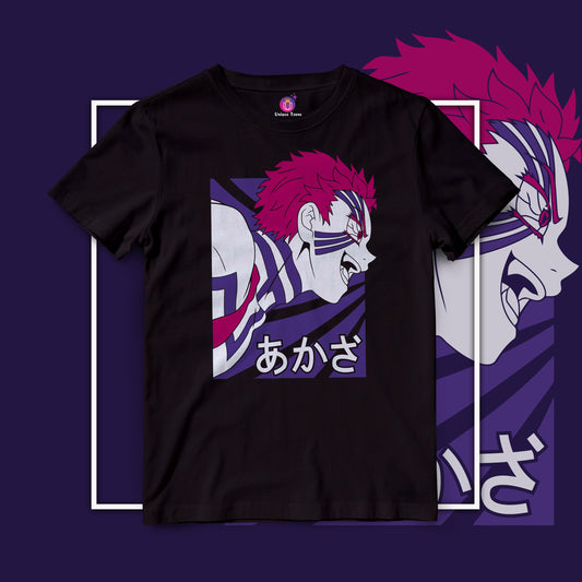 Demon Akaza Demon Slayer Round Neck Half Sleeve Unisex Anime Tshirt