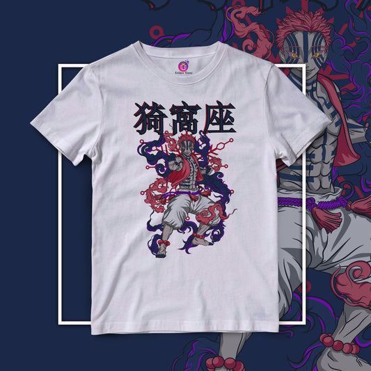 Demon Akaza Demon Slayer Half Sleeve Round Neck Unisex Tshirt