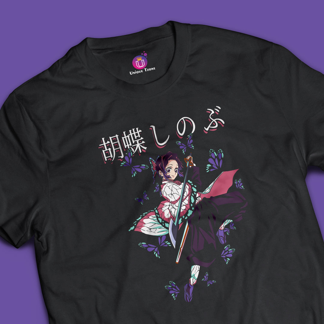 Kanao Tsuyuri Demon Slayer Half Sleeve Round Neck Unisex Tshirt