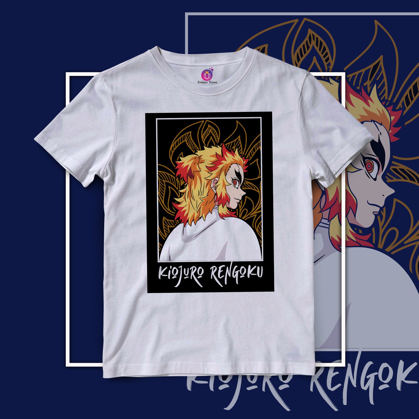 Kyojuro Rengoku Demon Slayer Half Sleeve Unisex Anime Tshirt