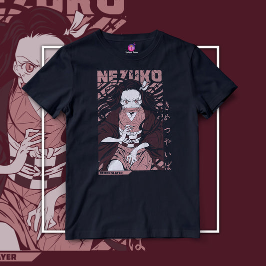Kimetsu no Yaiba Nezuko Kamado Anime Graphics Half Sleeve Demon Slayer Round Neck Anime Tshirt