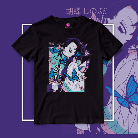Shinobu Kochu Demon Slayer Half Sleeve Unisex Round Neck Anime Tshirt