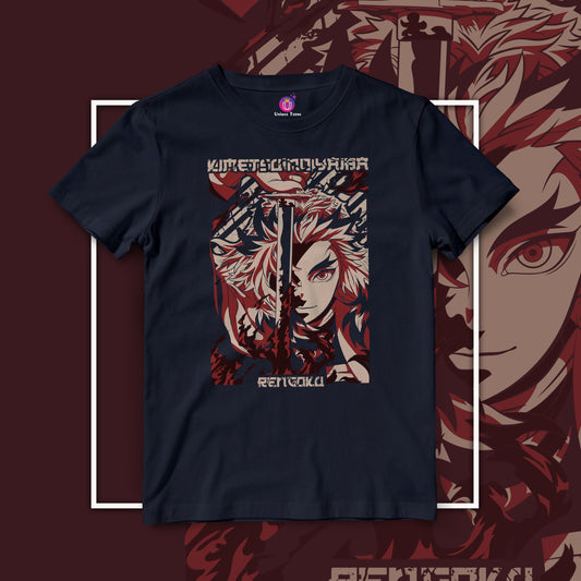Beloved Rengoku Kyojuro Demon Slayer Half Sleeve Round Neck Unisex Anime Graphics Cotton Tshirt