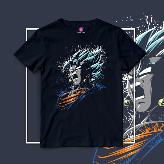 Lighting Goku Power Anime Graphics Dragon Ball Z Half Sleeve Round Neck Unisex Cotton Tshirt