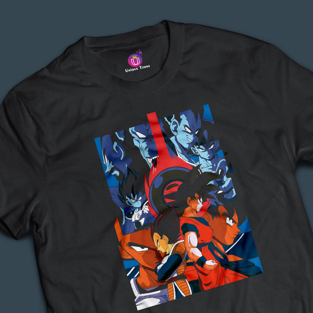 Battle Begin Goku Vs Vegeta Drazonball Z Half Sleeve Round Neck Unisex Anime Tshirt