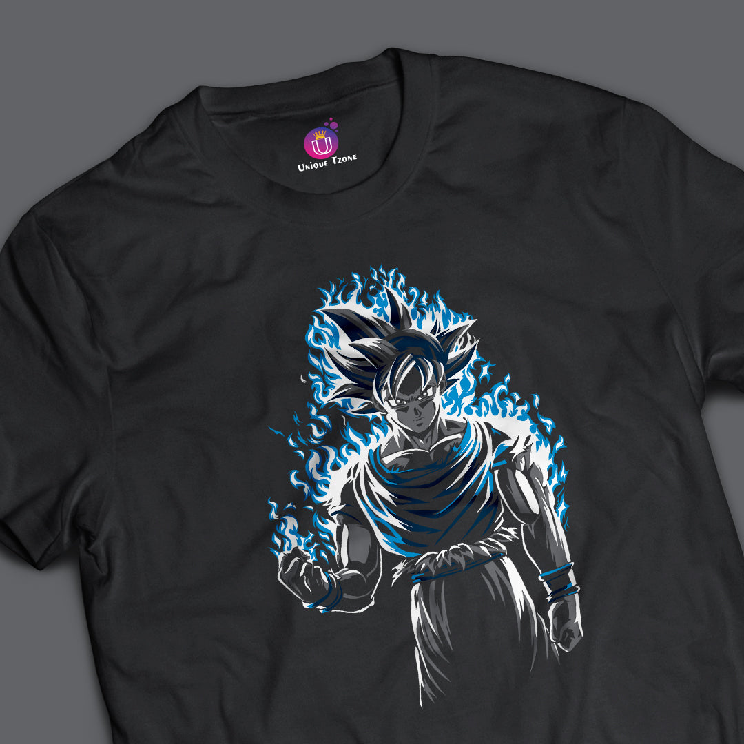 Super Power Of Son Goku Dragon Ball Z Anime Graphics Half Sleeve Round Neck Unisex Anime Tshirt