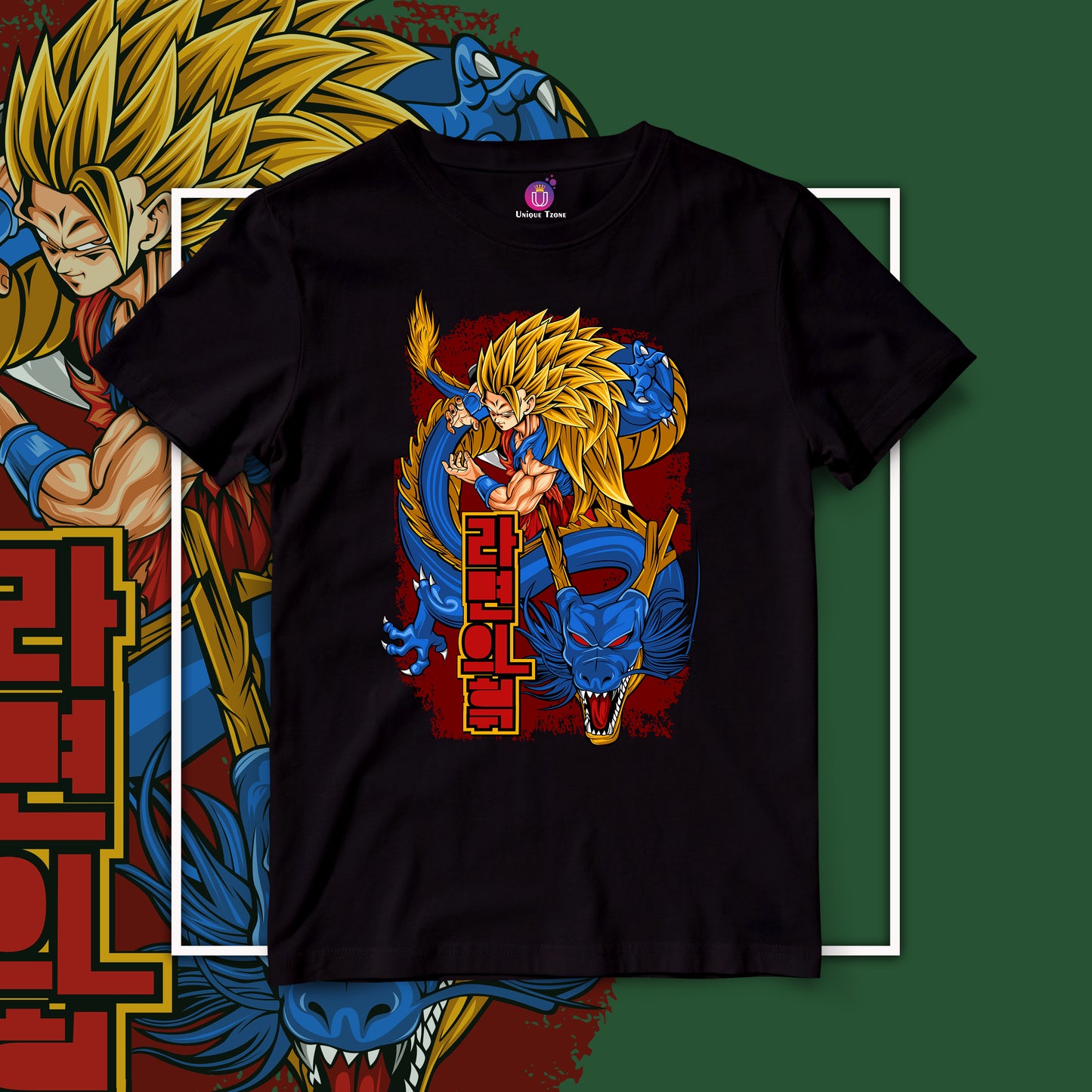 Shenron And Goku Dragon Ball Z Half Sleeve Round Neck Unisex Anime Tshirt
