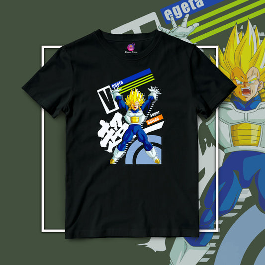 V For Vegeta Dragon Ball Z Half Sleeve Round Neck Unisex Anime Tshirt
