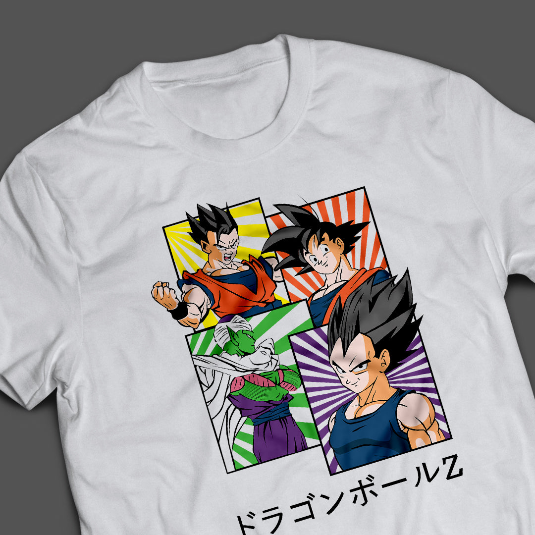 Anime Dragon Ball Z Half Sleeve Unisex Round Neck White Cotton Tshirt