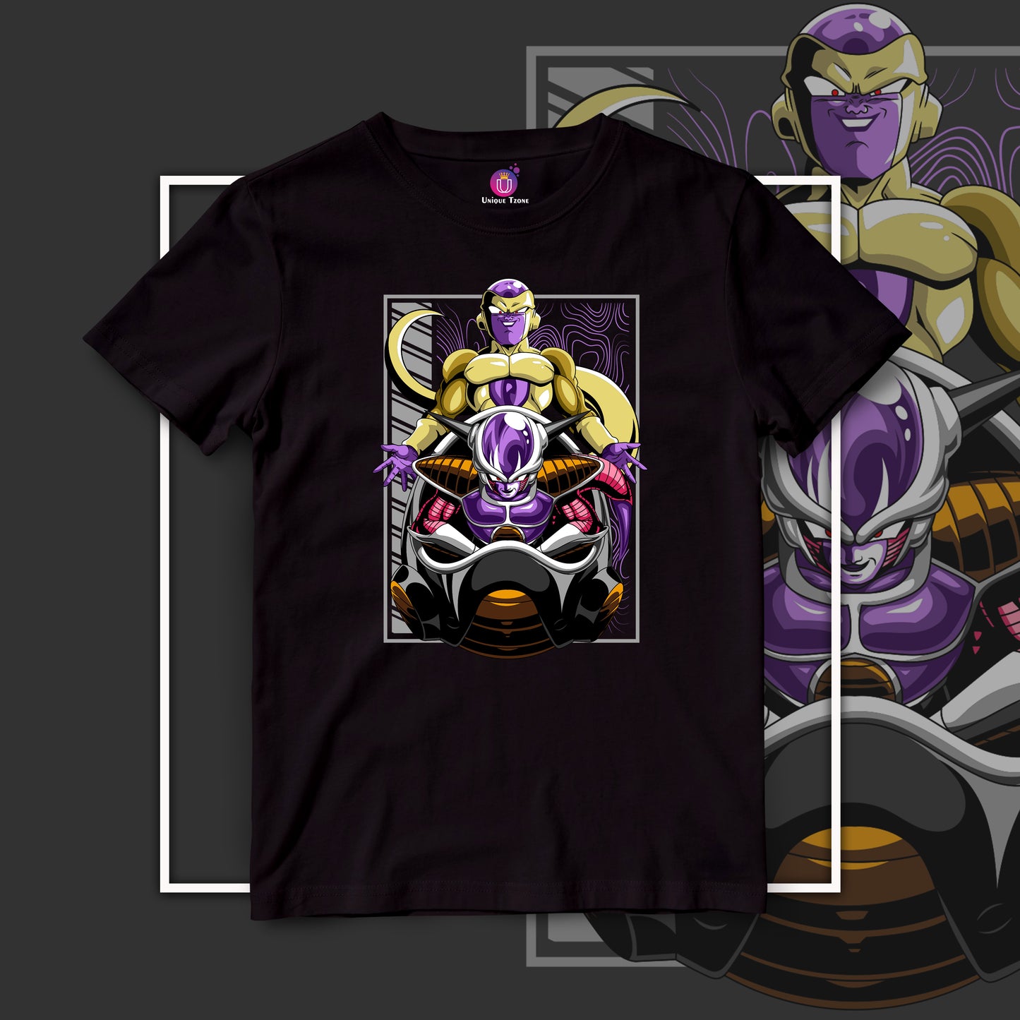 Super Frieza Vs Cell Vs Goku Anime Graphics Half Sleeve Round Neck Unisex Cotton Tshirt