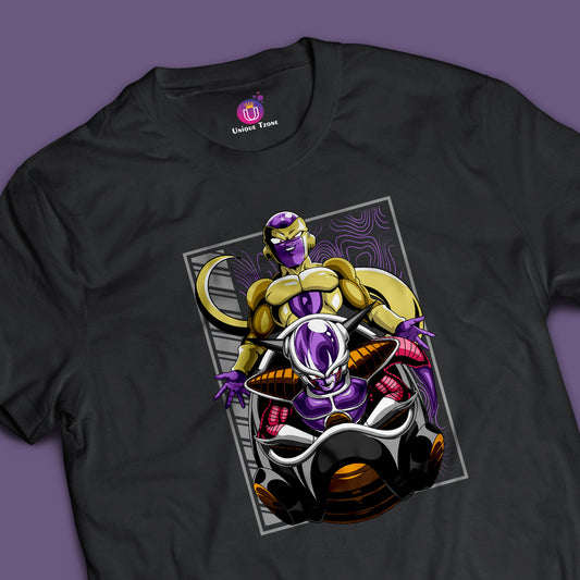 Super Frieza Vs Cell Vs Goku Anime Graphics Half Sleeve Round Neck Unisex Cotton Tshirt