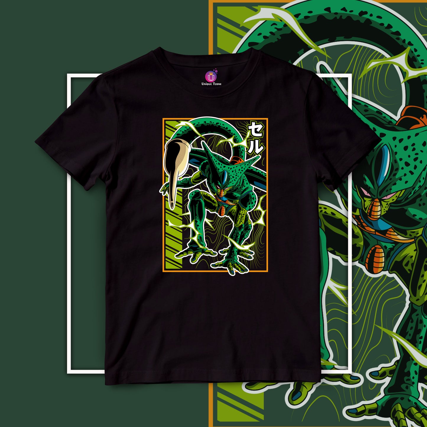 Cell Dragon Ball Z Round Neck Half Sleeve Unisex Anime Tshirt