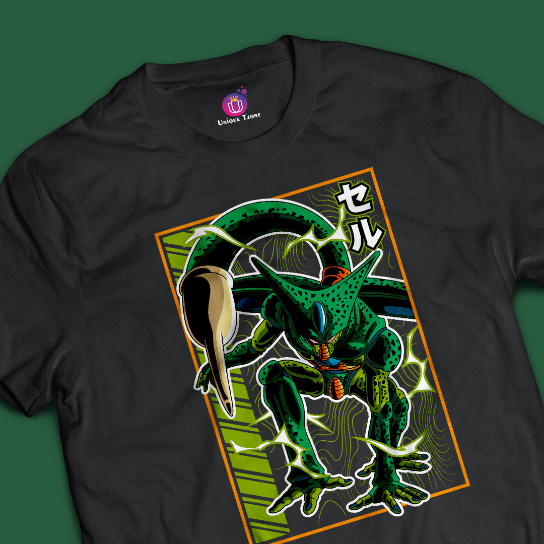 Cell Dragon Ball Z Round Neck Half Sleeve Unisex Anime Tshirt