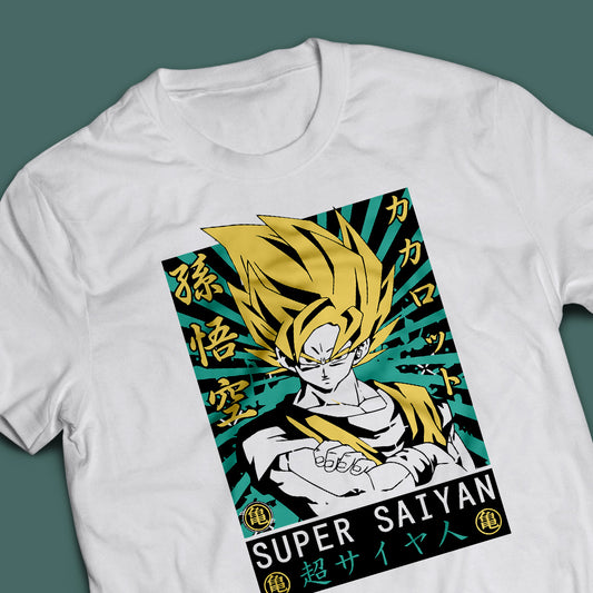 Super Saiyan Anime Graphics Dragonball Z Round Neck Half Sleeve Unisex Cotton Tshirt