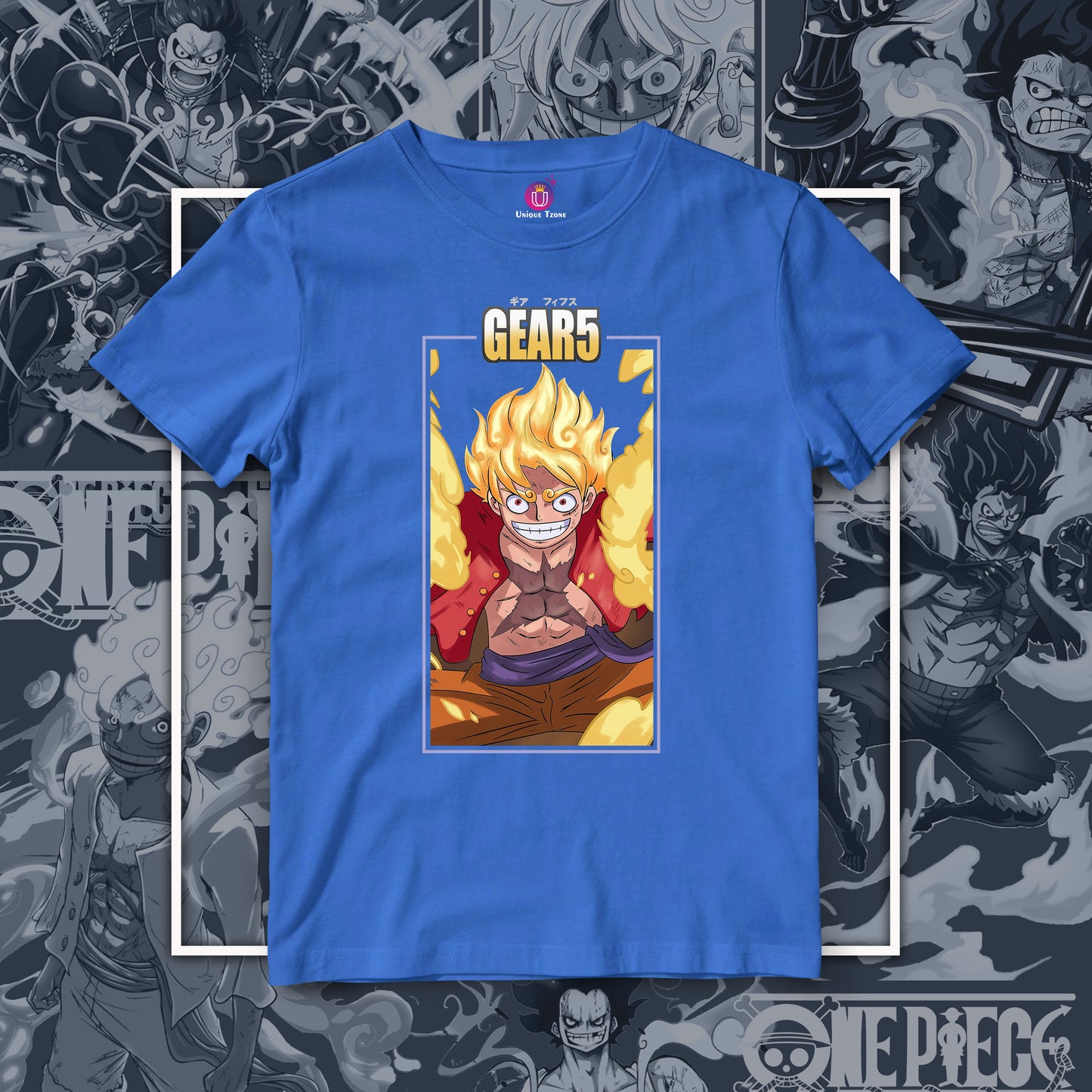 Monkey D Luffy Gear 5 One Piece Half Sleeve Unisex Anime Tshirt