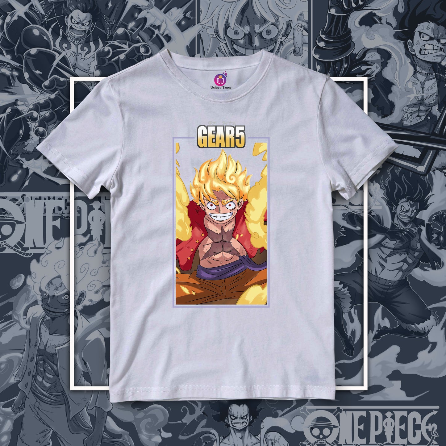 Monkey D Luffy Gear 5 One Piece Half Sleeve Unisex Anime Tshirt