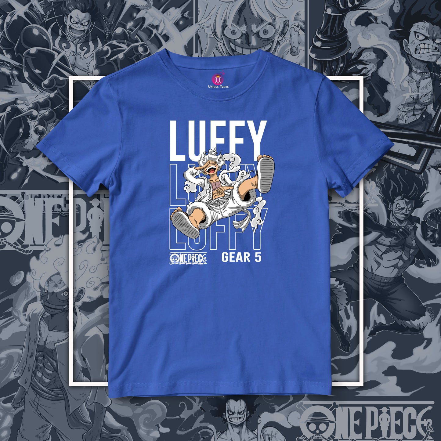 Funkey Young Pirate Monkey D Luffy One Piece Half Sleeve Round Neck Unisex Anime Tshirt