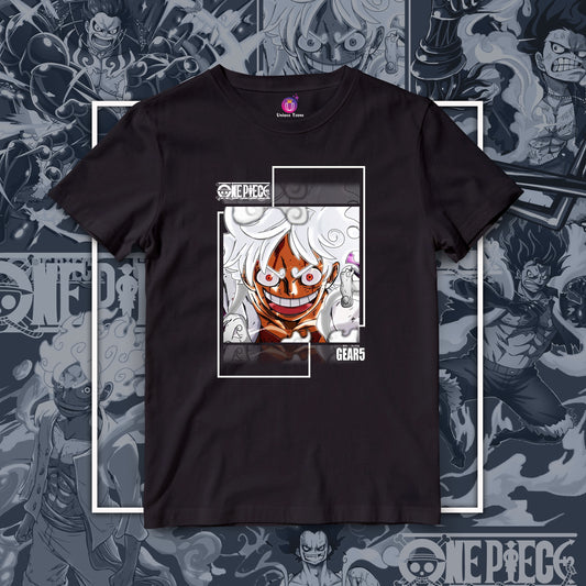 Gear 5 Monkey D Luffy Anime Graphics Half Sleeve Round Neck Unisex Cotton Tshirt