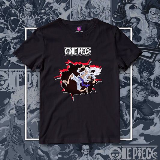 Monkey D Luffy Runnig One Piece Anime Graphics Half Sleeve Unisex Cotton Tshirt