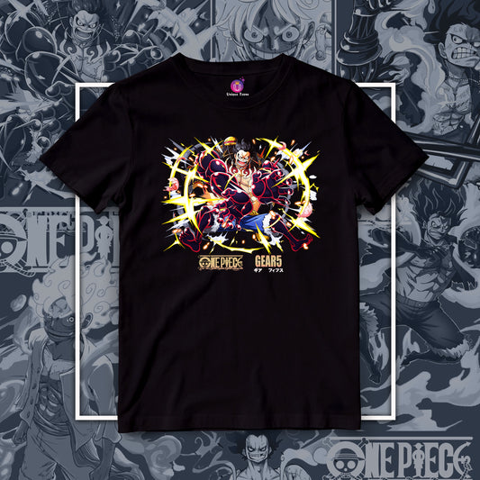 One Piece Action Anime Graphics Half Sleeve Unisex Round Neck Cotton Tshirt
