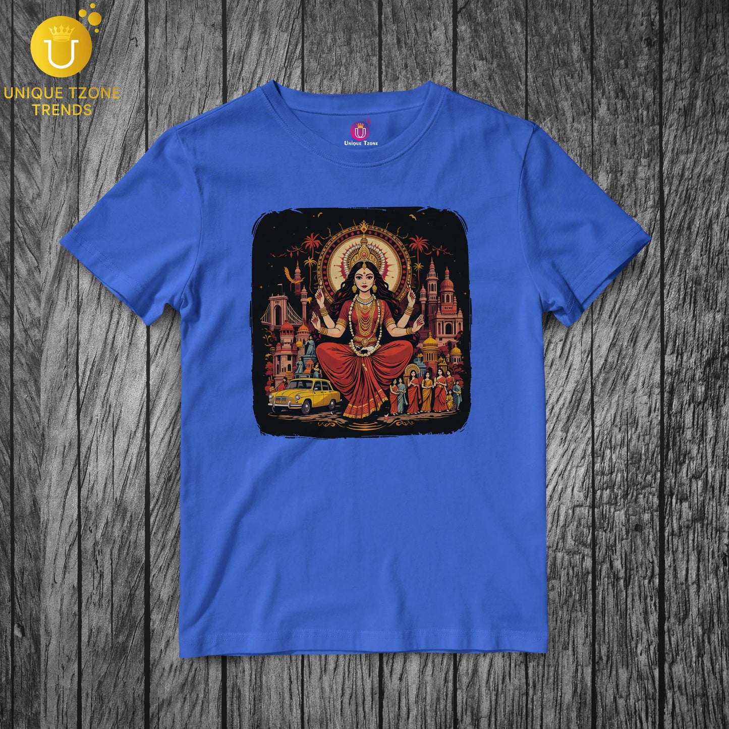 Gen Z Durga Pujo Round Neck Half Sleeve Unisex Pure Cotton Tshirt