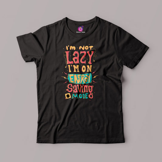 I Am Not Lazy I Am On Energy Saving Mode Women Round Neck Cotton Tshirt